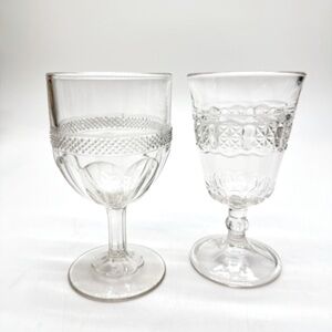 Set of (2) very rare 1800’s Globblets. (1) Cottage‎ Clear by USG (1) EAPG